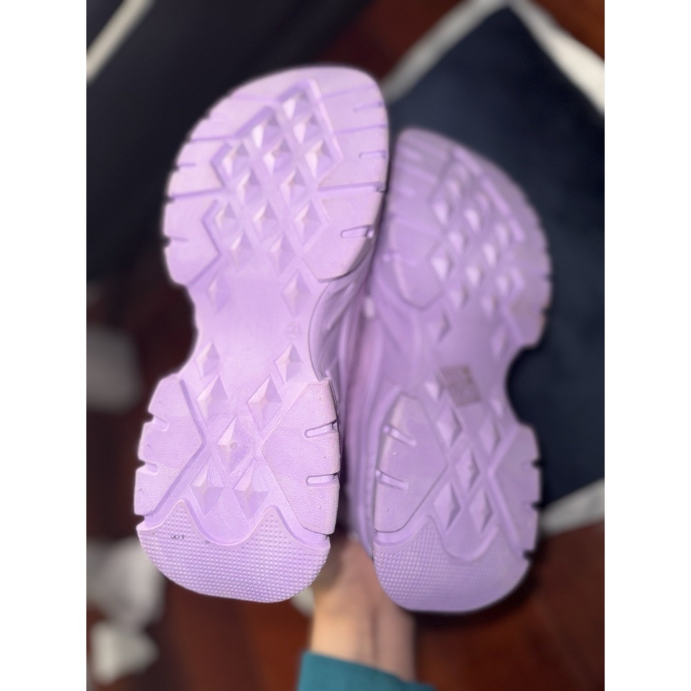 Purple Chunky Platform Sneakers W Thick -Slip Sole, Height Increase & Cushioned - Picture 11 of 13